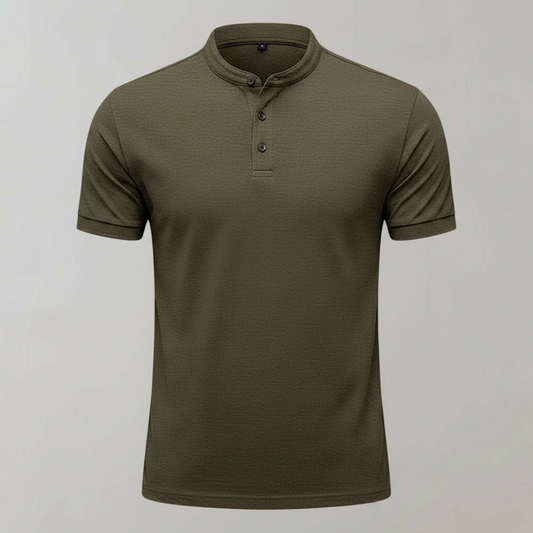 Men's Polo Shirt | Short Sleeve Mandarin Collar Shirt