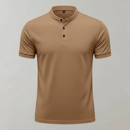 Men's Polo Shirt | Short Sleeve Mandarin Collar Shirt