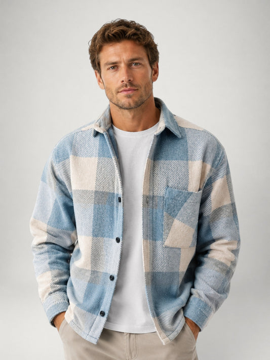 Men's Plaid Shacket | Classic Button-Up Shirt Jacket