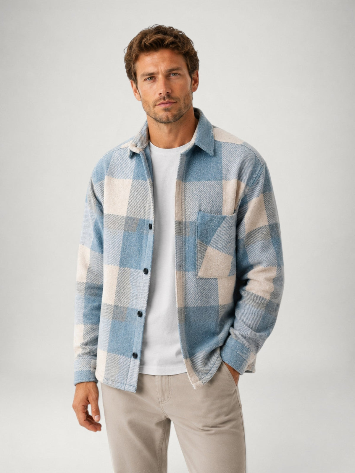 Men's Plaid Shacket | Classic Button-Up Shirt Jacket