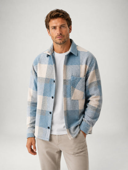 Men's Plaid Shacket | Classic Button-Up Shirt Jacket