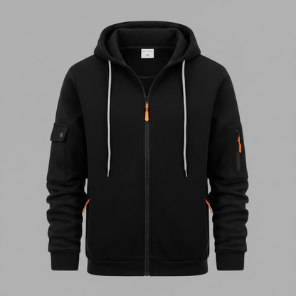 Men's Zip-Up Hoodie | Casual Full-Zip Sweatshirt with Pockets