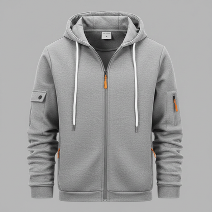 Men's Zip-Up Hoodie | Casual Full-Zip Sweatshirt with Pockets