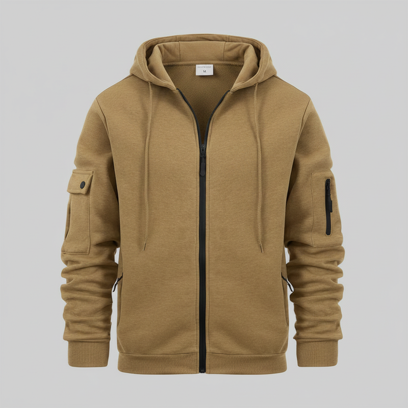Men's Zip-Up Hoodie | Casual Full-Zip Sweatshirt with Pockets