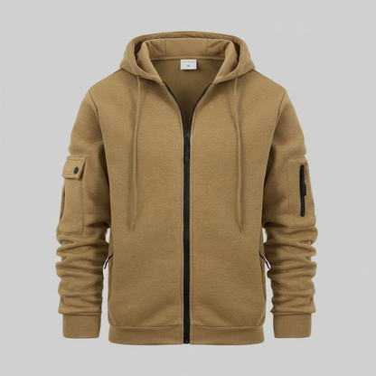 Men's Zip-Up Hoodie | Casual Full-Zip Sweatshirt with Pockets