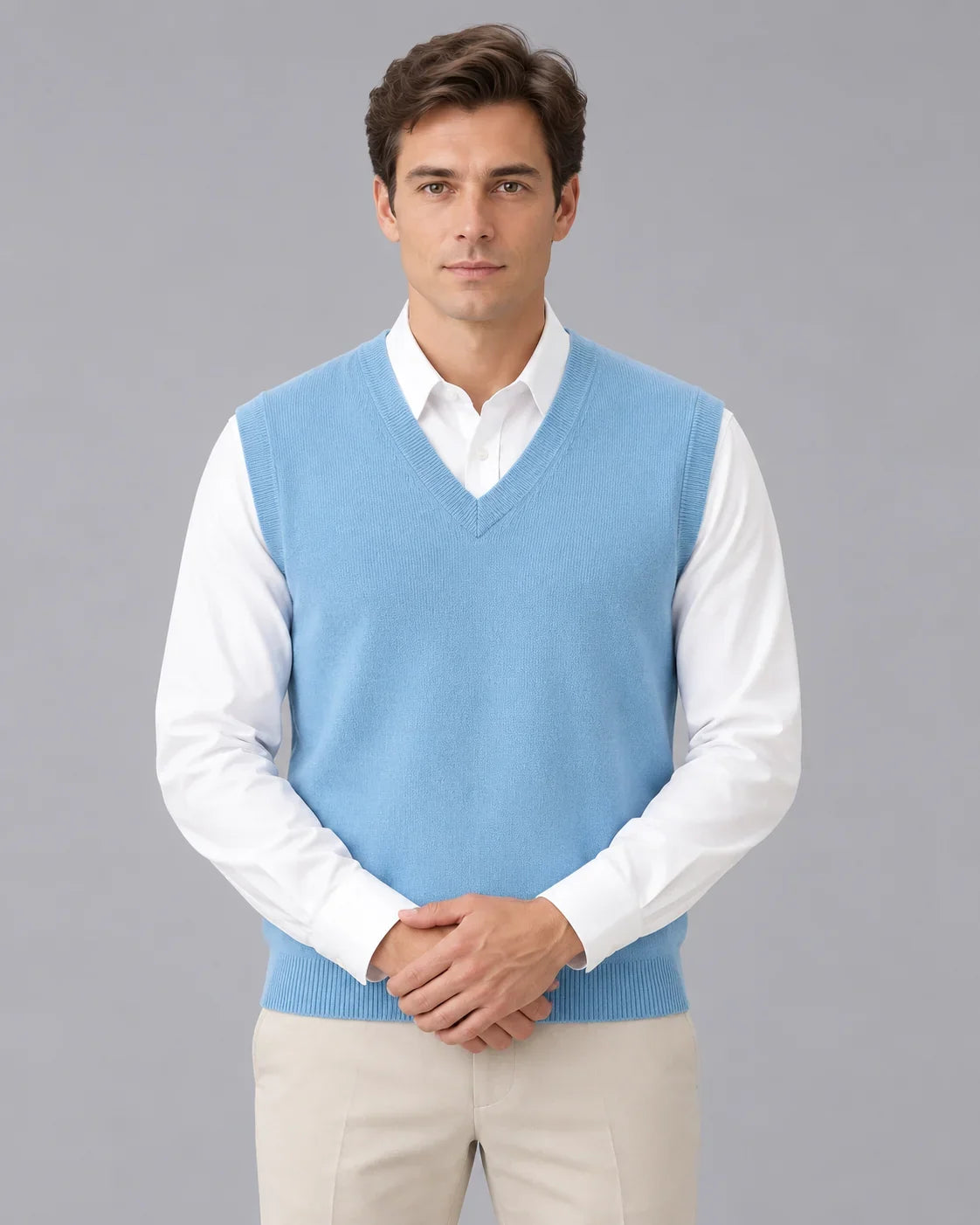 Men's V-Neck Sweater Vest | Classic Sleeveless Knitwear