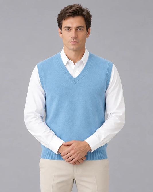 Men's V-Neck Sweater Vest | Classic Sleeveless Knitwear