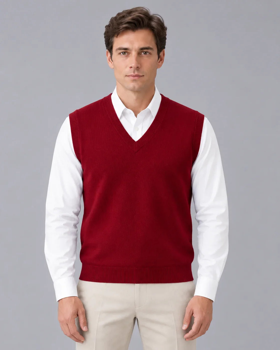 Men's V-Neck Sweater Vest | Classic Sleeveless Knitwear