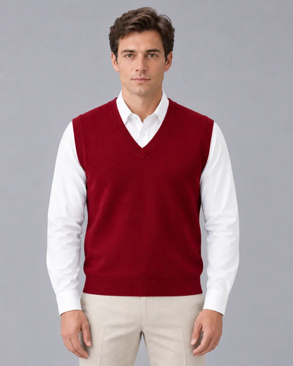 Men's V-Neck Sweater Vest | Classic Sleeveless Knitwear
