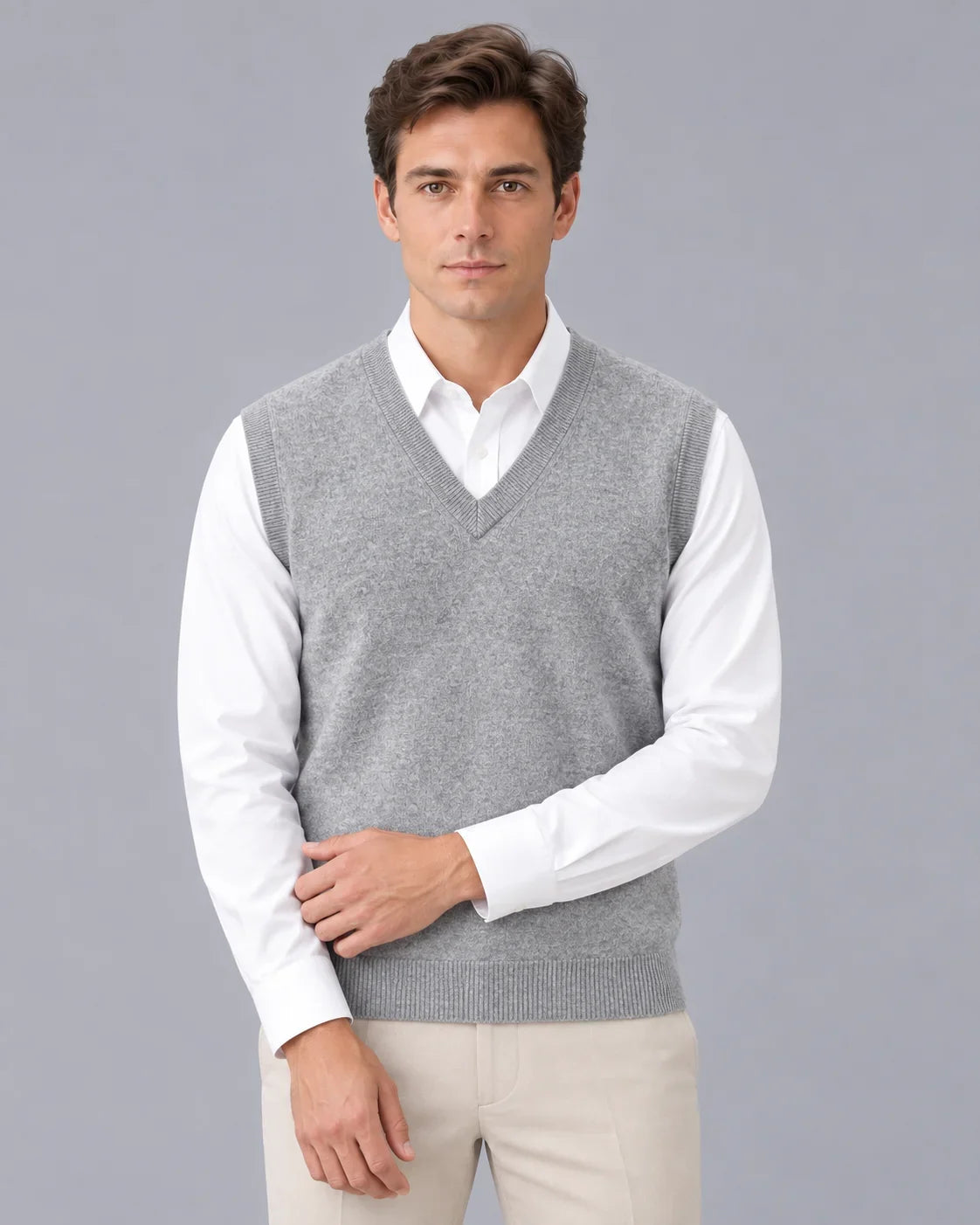Men's V-Neck Sweater Vest | Classic Sleeveless Knitwear