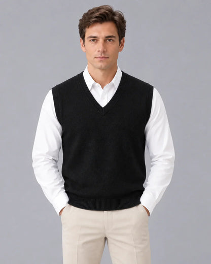 Men's V-Neck Sweater Vest | Classic Sleeveless Knitwear
