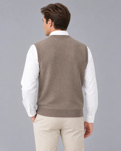 Men's V-Neck Sweater Vest | Classic Sleeveless Knitwear