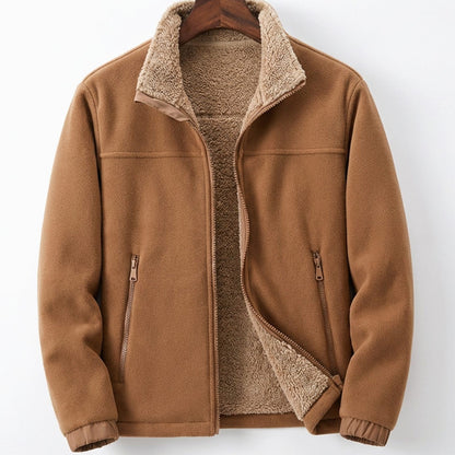 Men's Fleece-Lined Jacket | Classic Zip-Up Winter Jacket