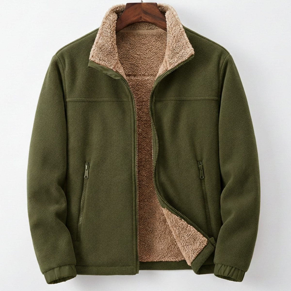 Men's Fleece-Lined Jacket | Classic Zip-Up Winter Jacket