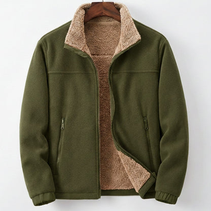 Men's Fleece-Lined Jacket | Classic Zip-Up Winter Jacket