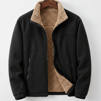 Men's Fleece-Lined Jacket | Classic Zip-Up Winter Jacket